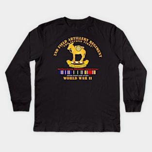 2nd Field Artillery Regiment - WWII w EU SVC Kids Long Sleeve T-Shirt